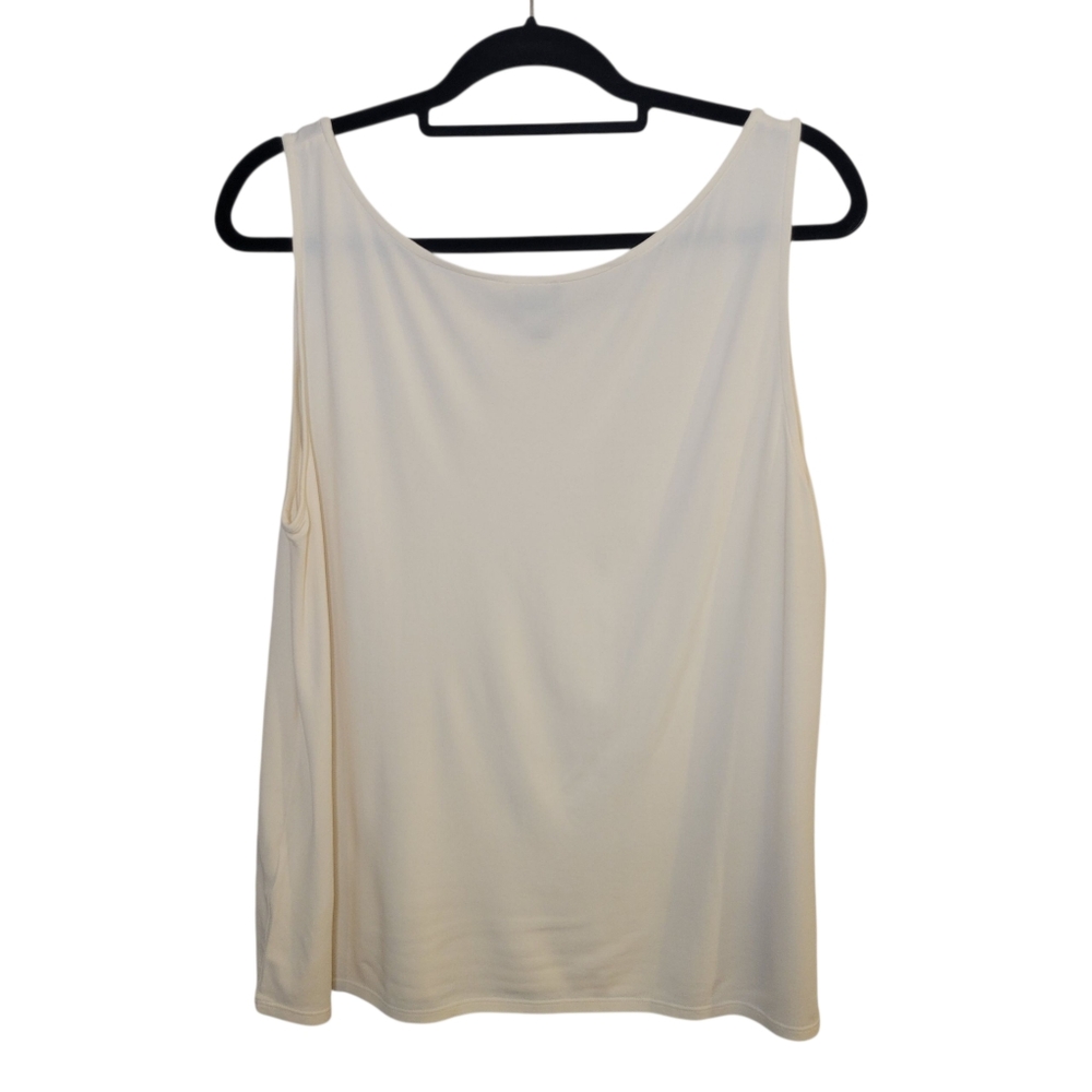 Eileen Fisher 100% Silk Cream Color Sleeveless Tank Top Women's XL - Picture 2 of 6